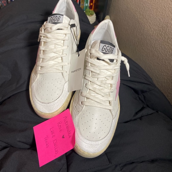 Golden Goose pink and white Ball Stars size 40 BNIB - Picture 6 of 8